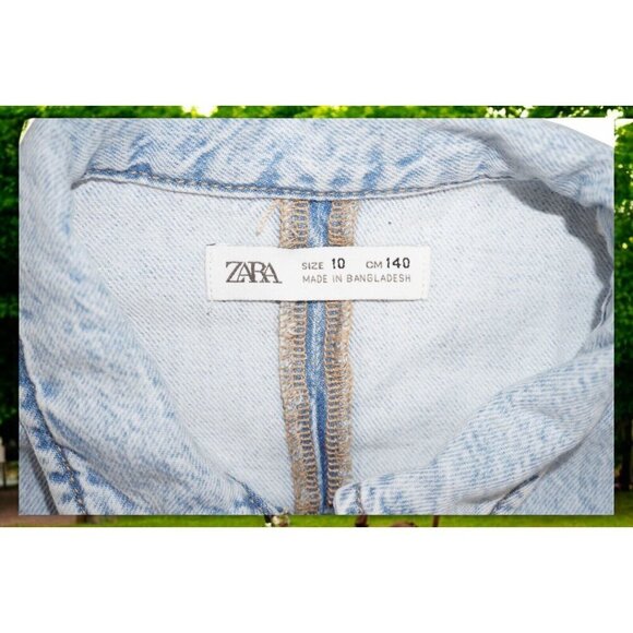 Zara Kids Cropped Jean Top Size 10-11 Yrs - Picture 3 of 8